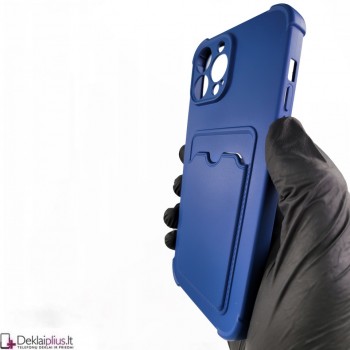 Anti-Shock dėklas su kišenėle - mėlynas (Apple Iphone 13 Pro Max)
